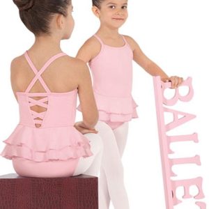 Girls Double-Layer Flutter Skirt Leotard